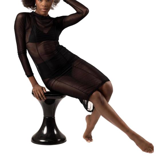 NEW BELA BRAND tube tulle dress cover up in black - Picture 7 of 7